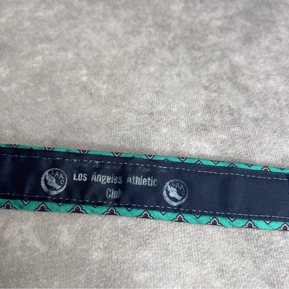 Briar Neck Tie Teal Red Flower Italian Silk Los Angeles Athletic Club 57” READ - Picture 6 of 12